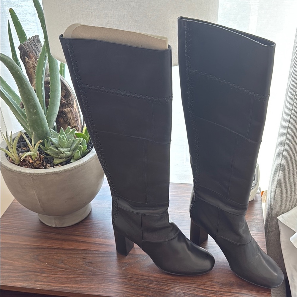 NEW! Chloé Patchwork Leather Knee High Boots